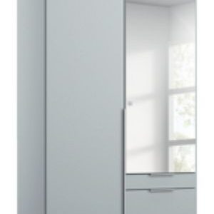 Rauch Alabama Silk Grey 2 Door 3 Drawer Combi Wardrobe with 1 Mirror Front - 91cm
