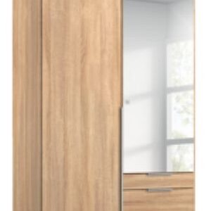 Rauch Alabama Sonoma Oak 2 Door 3 Drawer Combi Wardrobe with 1 Mirror Front - 91cm