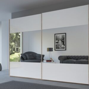 Rauch 20UP Front 8 Sliding Wardrobe with High Gloss White Front