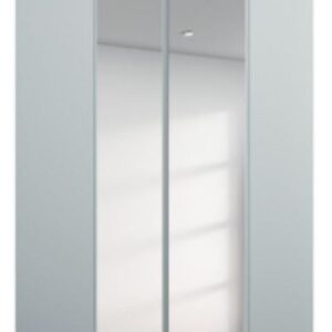 Rauch Alabama Silk Grey 2 Door Corner Wardrobe with Mirror Front - 100cm