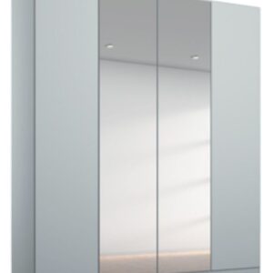 Rauch Alabama Silk Grey 4 Door Wardrobe with 2 Mirror Front - 181cm