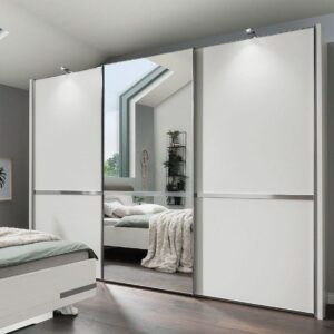 Wiemann Arktis White 3 Door Sliding Wardrobe with 1 Mirror Front - 300cm