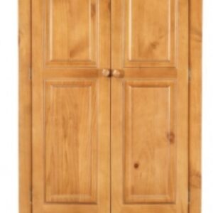 Churchill Waxed Pine Double Wardrobe, 2 Doors with 1 Bottom Storage Drawer