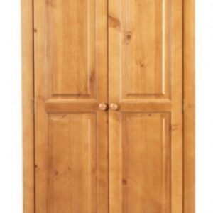 Churchill Waxed Pine Double Wardrobe, All Hanging with 2 Doors