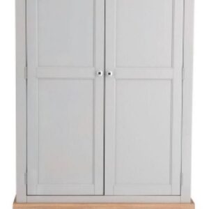 Aberdare Oak and Grey Painted 2 Door 1 Drawer Combi Wardrobe