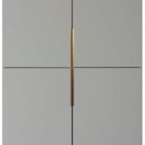 Alberto Grey and Brass Metal 2 Door Wardrobe