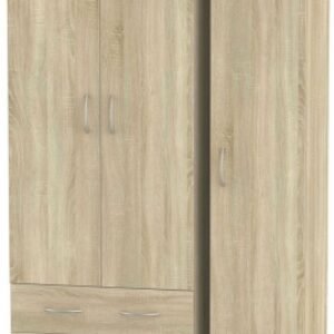 Avon Oak Effect 3 Door Triple Wardrobe - LHF 2 Drawerss