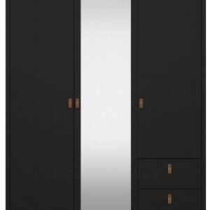 Barcelona Black 3 Door Combi Wardrobe