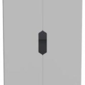 Bella Grey 2 Door Plain Tall Wardrobe