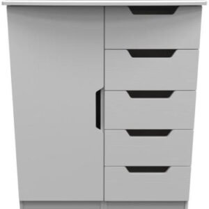 Bella Grey Ash 1 Door Midi Wardrobe