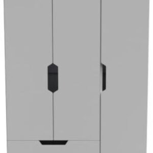 Bella Grey Ash 3 Door Triple Wardrobe - LHF 2 Drawers