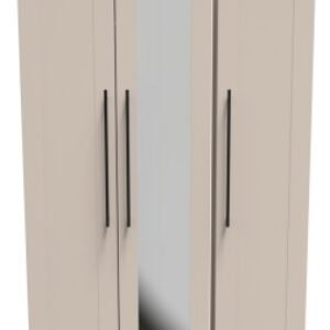 Beverley Cashmere 3 Door Tall Triple Wardrobe - 1 Mirror