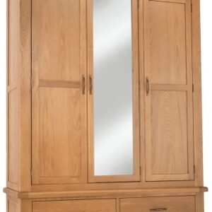 Bradburn Waxed Oak 3 Door Combi Wardrobe