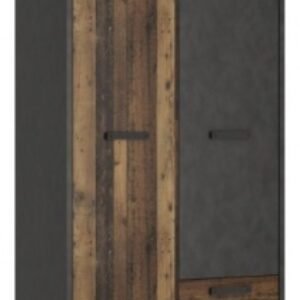 Brooklyn Rustic 2 Door 2 Drawer Double Wardrobe