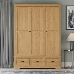 Cambridge Solid Oak Triple Wardrobe