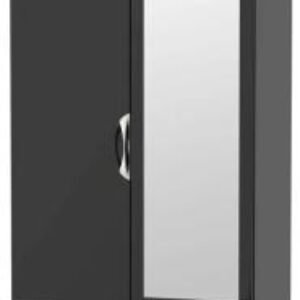 Camden Black Gloss 2 Door Combi Wardrobe - 1 Mirror