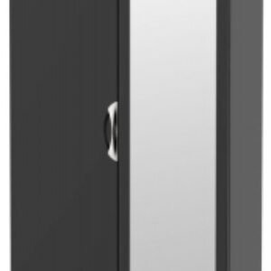 Camden Black Gloss 2 Door Tall Combi Wardrobe - 1 Mirror