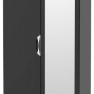 Camden Black Gloss 2 Door Tall Wardrobe - 1 Mirror