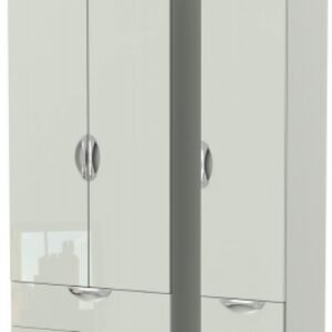 Camden Cashmere 3 Door Tall Triple Wardrobe - 4 Drawers