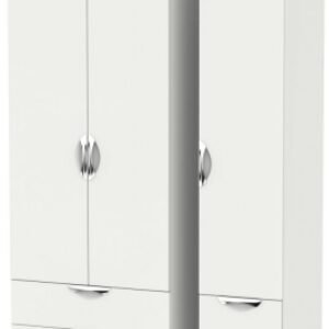 Camden Grey 3 Door Tall Triple Wardrobe - 4 Drawers