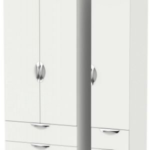 Camden Grey 3 Door Triple Wardrobe - 4 Drawers