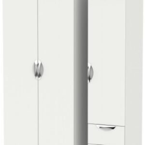 Camden Grey 3 Door Triple Wardrobe - RHF 2 Drawers