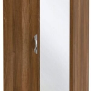 Camden Walnut Effect 2 Door Tall Combi Wardrobe - 1 Mirror