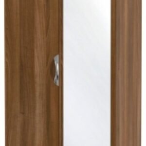 Camden Walnut Effect 2 Door Tall Wardrobe - 1 Mirror