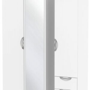 Camden White 3 Door Combi Wardrobe - 1 Mirror and RHF 2 Drawers