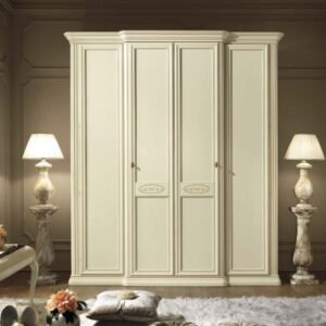 Camel Siena Ivory Italian 4 Door Wardrobe