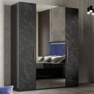 Carvelle Night Italian Dark Grey Wardrobe