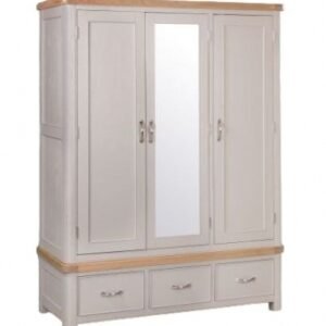 Clarion Oak and Grey Painted 3 Door Wardrobe