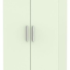 Contrast Cream 2 Door Plain Tall Wardrobe