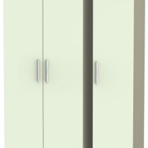 Contrast Cream and Mushroom 3 Door Tall Triple Wardrobe