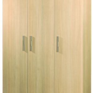 Contrast Elm Wood 3 Door Tall Triple Wardrobe