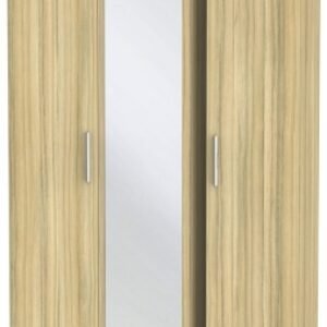 Contrast Modern Oak 3 Door Triple Wardrobe - 1 Mirror