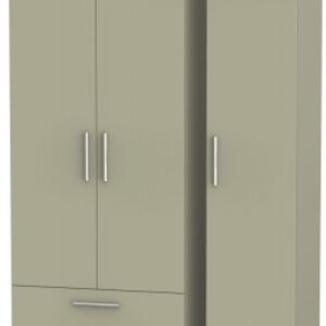 Contrast Mushroom 3 Door Triple Wardrobe - LHF 2 Drawers