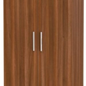 Contrast Noche Walnut 2 Door Plain Tall Wardrobe