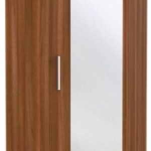 Contrast Noche Walnut 2 Door Tall Combi Wardrobe - 1 Mirror