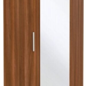 Contrast Noche Walnut 2 Door Tall Wardrobe - 1 Mirror