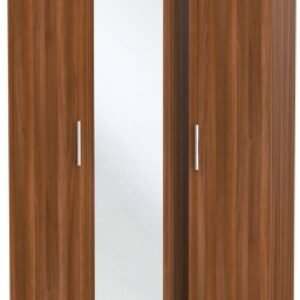 Contrast Noche Walnut 3 Door Triple Wardrobe - 1 Mirror