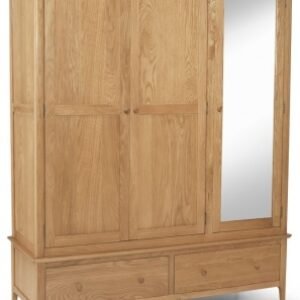 Cornett Oak 3 Door Combi Wardrobe