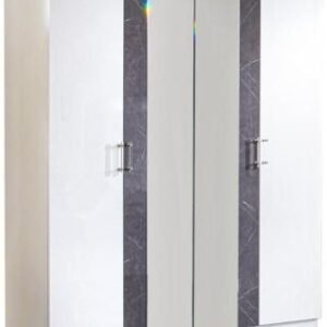 Cristal Grey Marble Italian 4 Door Wardrobe with Mirrors