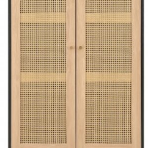 Croxley Black Rattan 2 Door Wardrobe - 1 Drawer