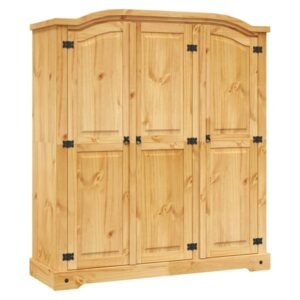 Croydon Wooden Wardrobe With 3 Doors In Brown