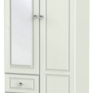 Crystal Cashmere 2 Door Combi Wardrobe - 1 Mirror RHF 3 Drawers