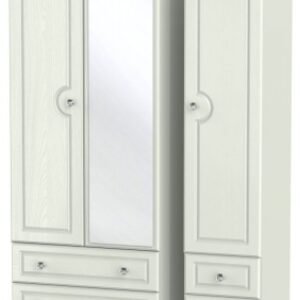 Crystal Cashmere 3 Door Combi Wardrobe - 1 Mirror