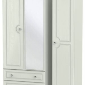 Crystal Cashmere 3 Door Combi Wardrobe - 1 Mirror and LHF 2 Drawers