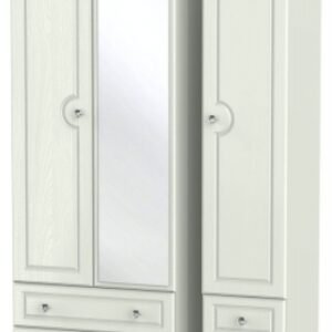 Crystal Cashmere 3 Door Tall Combi Wardrobe - 1 Mirror