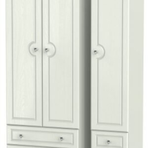 Crystal Cashmere 3 Door Tall Triple Wardrobe - 4 Drawers